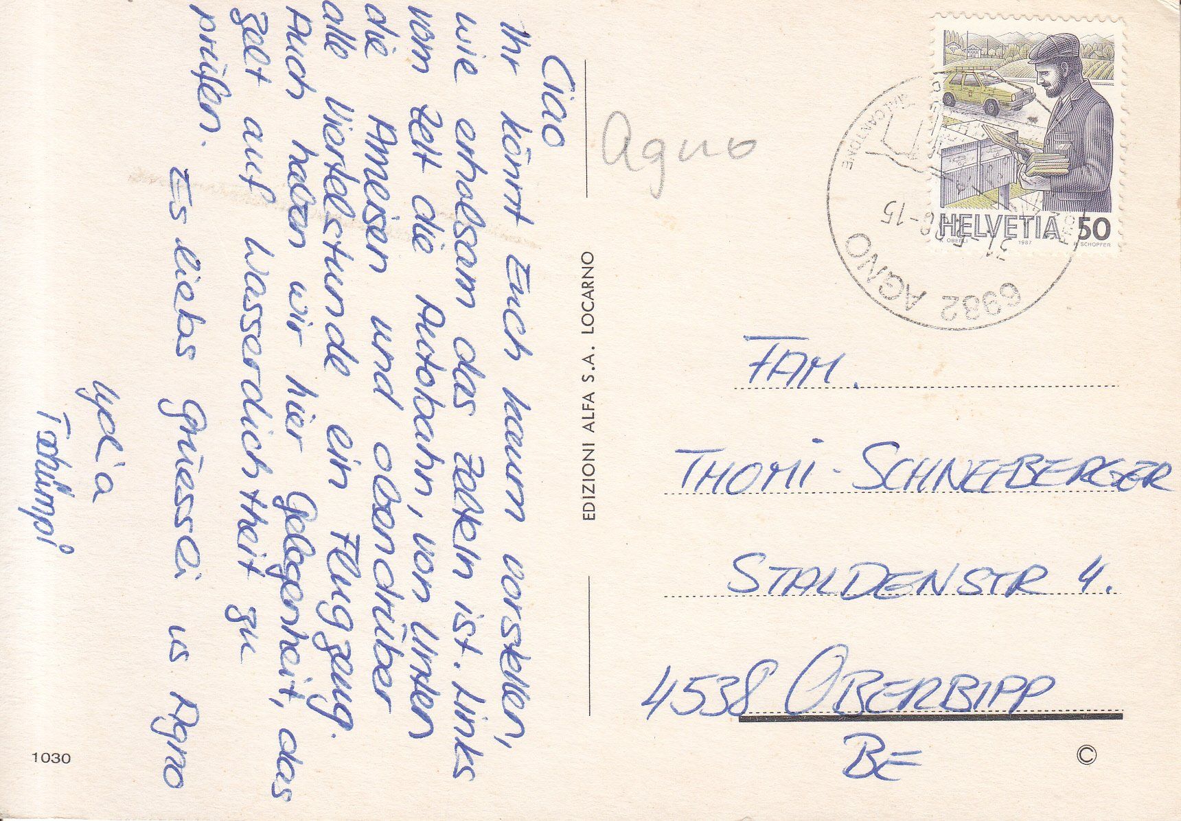 Ansichtskarten: Agno 1990 – Gebraucht aus Bürglen TG von StampGraf 1