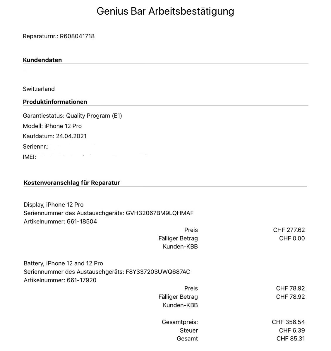 Apple Portables: Apple iPhone 12 Pro 128 GB Graphite / Schwarz – D'occasion à Seuzach par zh1989 8