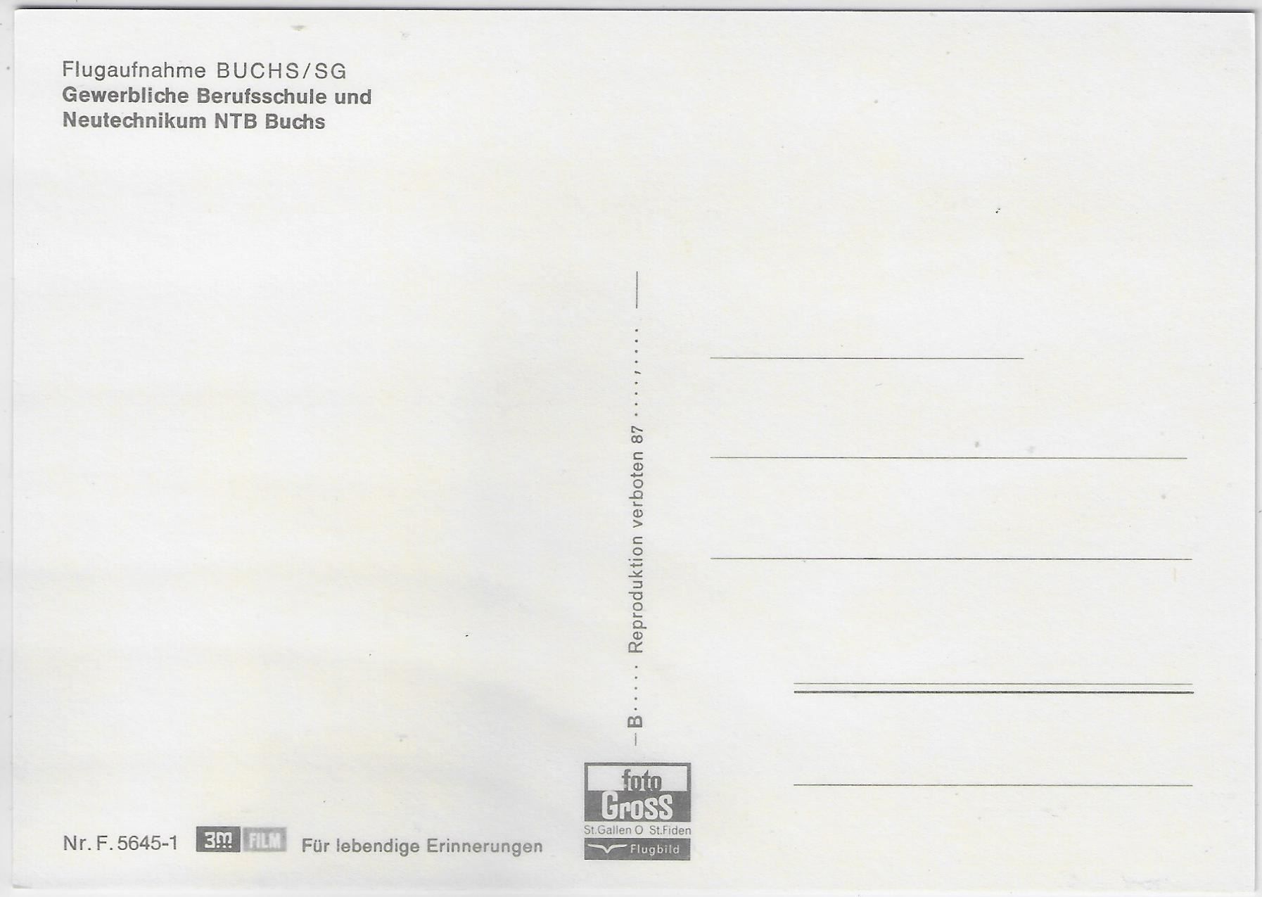 Cartes postales: Flugaufnahme Buchs SG - Gewerbliche – Antique à Ettingen par Kartenplanet 1