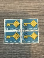 Briefmarke Helvetia 20 Rappen, Europa 1966, Viererblock