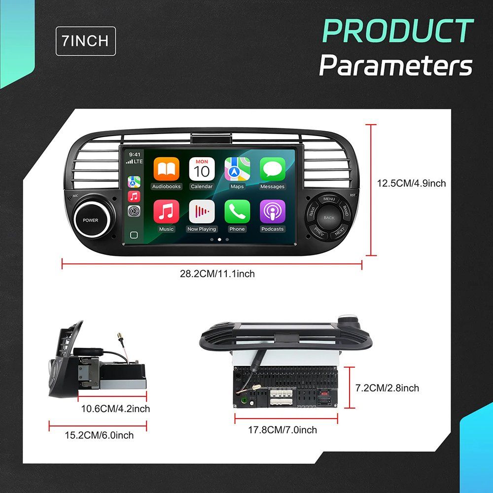 Navigatori: Fiat 500 Autoradio DAB+ Carplay Bluetooth GPS CD – Nuovo e nell'imballaggio originale da Chiasso venduto da online.shop 8