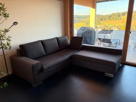Ecksofa Dunkelgrau Stoff - Neuwertiger Zustand - Micasa