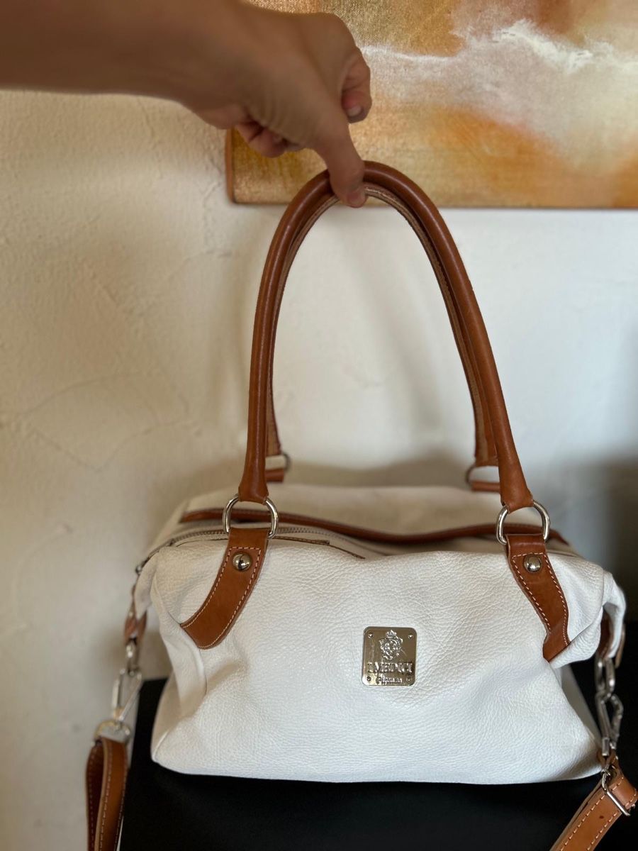 Borse da donna: Stylish Florence Italy White Leather Handbag - Pristine! – Usato da steinhausen venduto da pat_nc2x 4