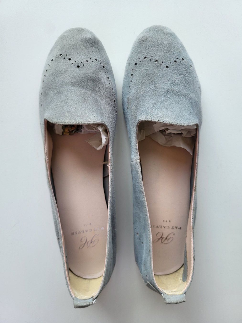 Damenschuhe: Pat Calvin Wildleder Loafers, Gr. 39 - hellblau – Gebraucht aus Baar von clar6
