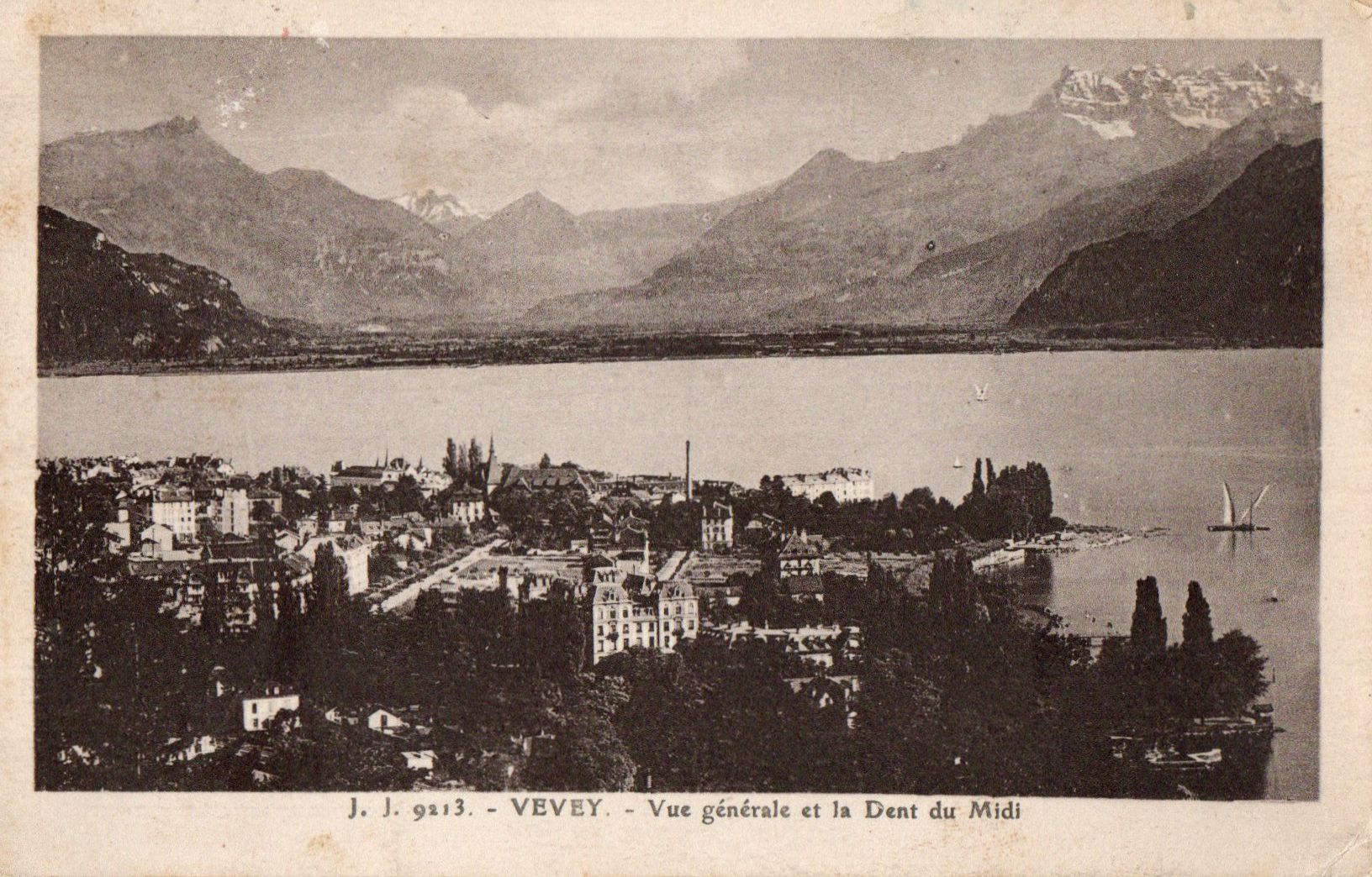 Cartoline postali: Vevey - Vue générale – Usato da Melano venduto da pisonsdro