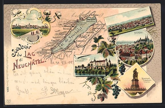 Cartes postales: Litho Neuchatel, Chateau de Grandson, Mo – D'occasion à Berlin par bartko-reher