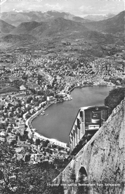 Lugano Funiculaire San Salvatore, gel. 1958 Kaufen auf Ricardo