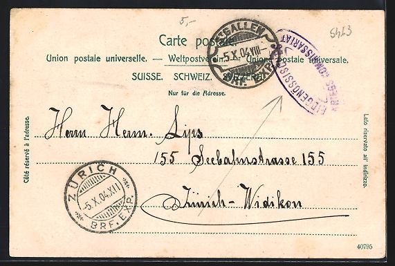 Cartes postales: St. Gallen, Kaserne und Cantine, 1904 – D'occasion à Berlin par bartko-reher 1