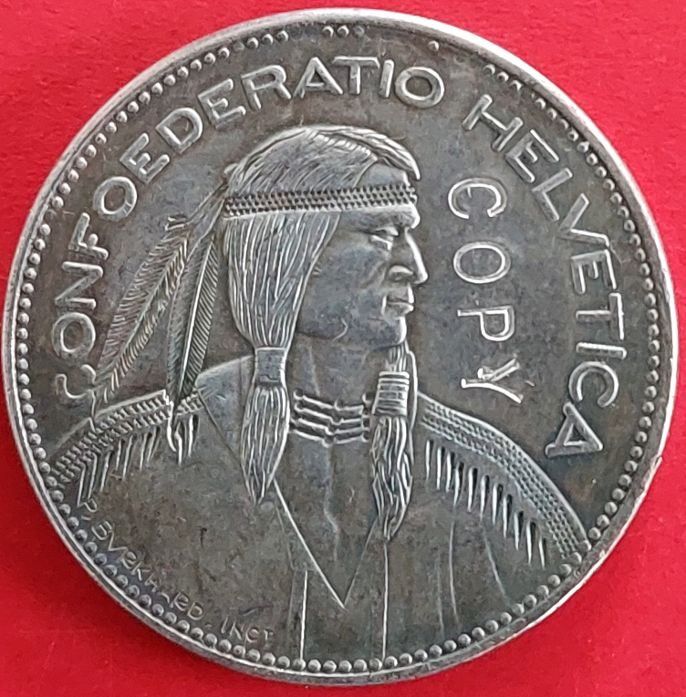 Tutti le monete: 5 Franken Schweiz "Indianer" Replica/Kopie – Nuovo (secondo la descrizione) da Arch venduto da repros