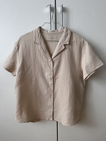 Calida Hemd kurzarm beige Grösse XS Baumwolle