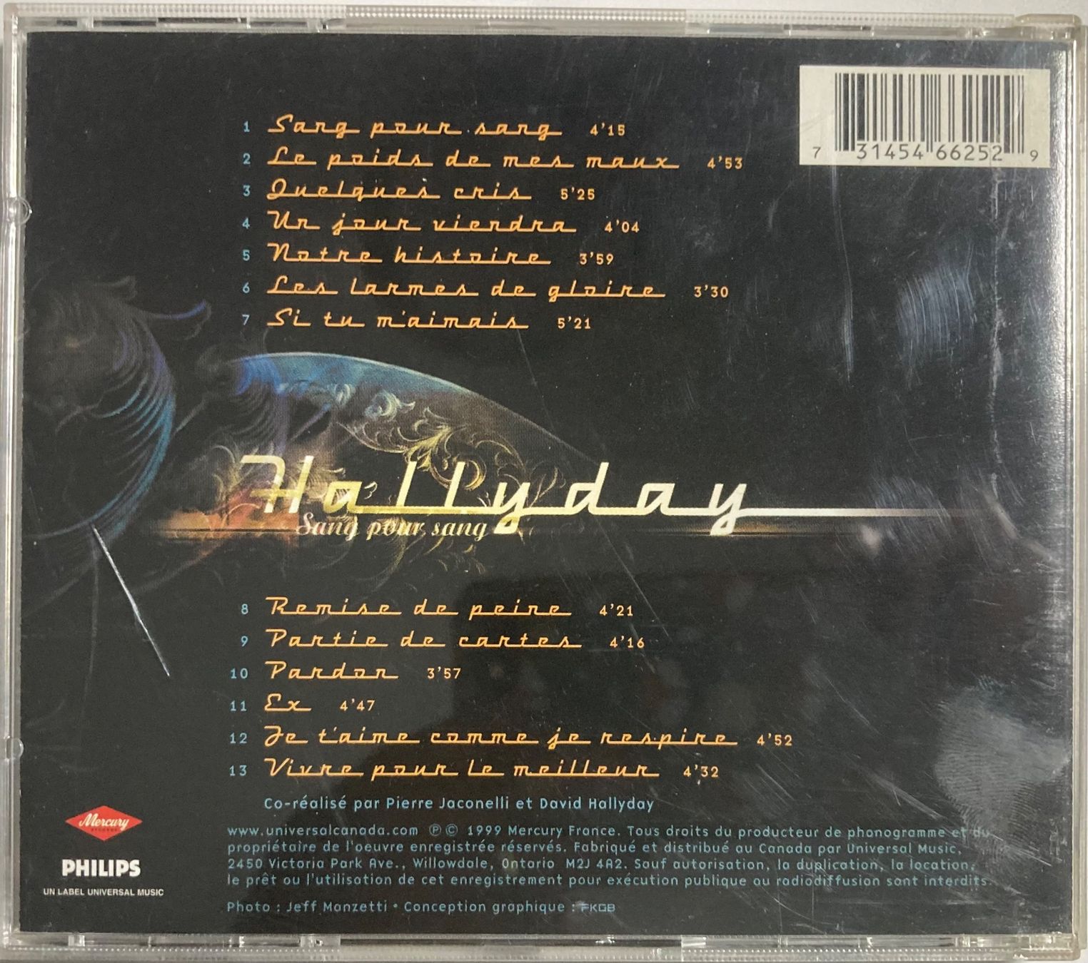 CD: JOHNNY HALLYDAY - SANG POUR SANG – Usato da Poliez-Pittet venduto da Newtown-Records 1