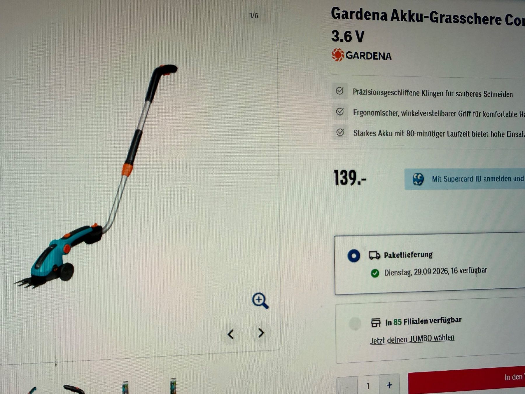 Gardena Tondeuses à gazon: Grasschere mit Akku – Neuf avec emballage d'origine à Illnau par Birdielady