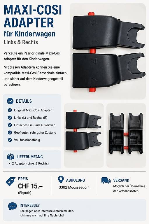 Laufwerke & Adapter: Maxi-Cosi Adapter  – Gebraucht aus Moosseedorf von lor_q9bd