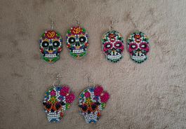 Diamond Painting boucles d'oreilles "Tête de mort"/Ohrringe