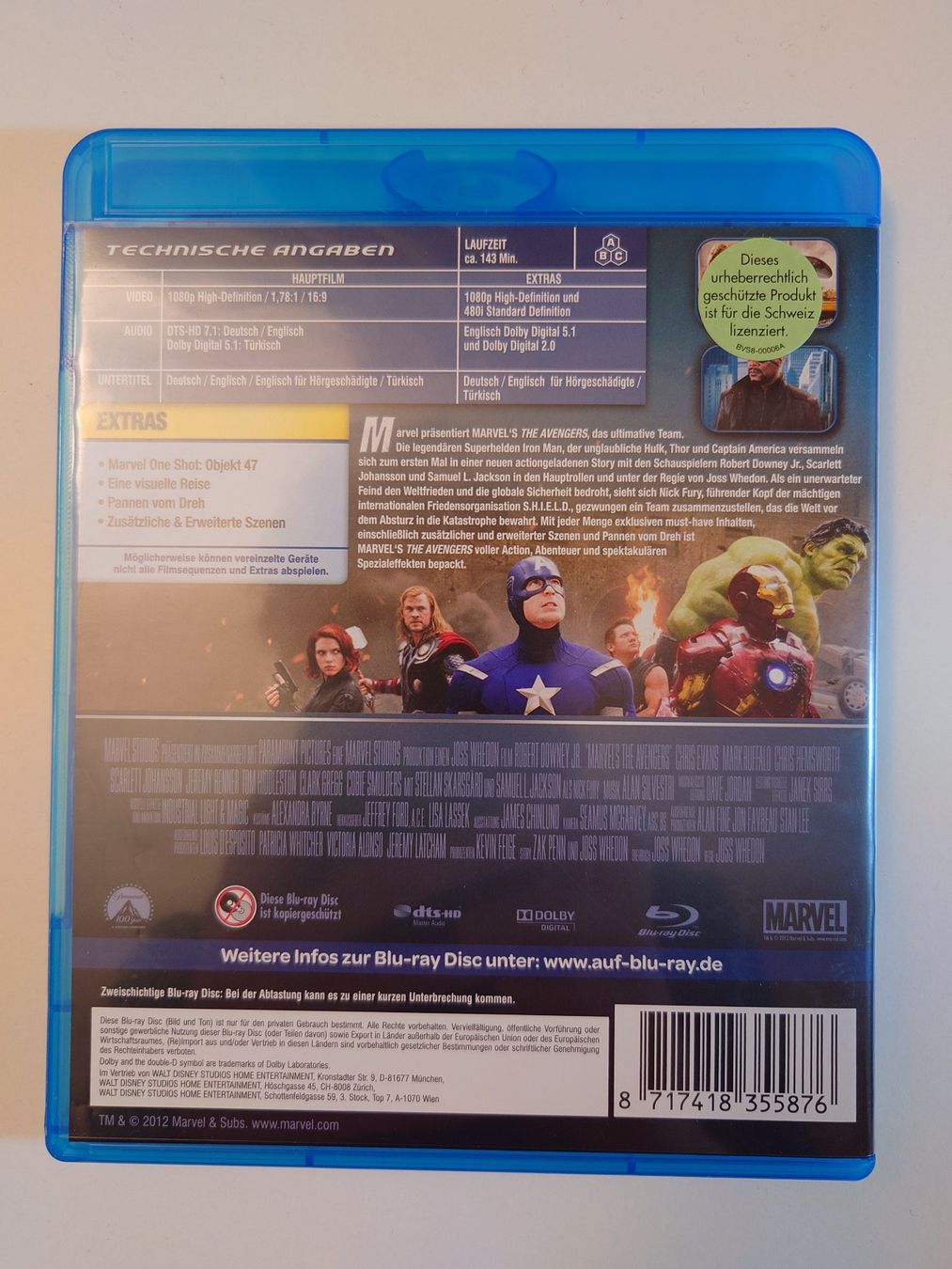 Tutti i DVDs: Marvel's The Avengers Blu-Ray – Usato da Kaiseraugst venduto da flo_ydd2 1