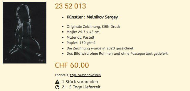 Tableaux: Lagerräumung Original Gemälde 23 52 013 – Neuf (Voir description) à Hagenbuch ZH par Art-Agency 1