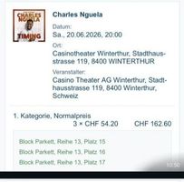 Charles Nguela Comedy Show 20.06.26 Winterthur 3 Plätze