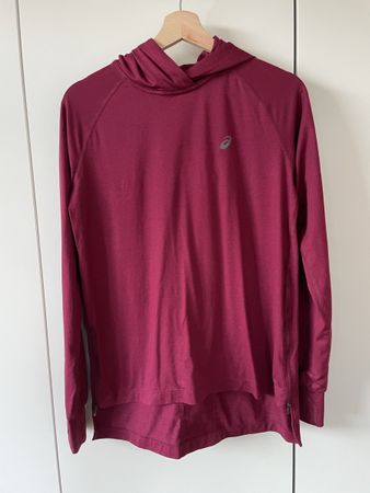 Asics Laufshirt Damen Gr. S, Beere, Kapuze, Top Zustand!