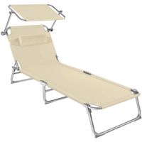 Gartenliege 4-stufig verstellbar mit Kopfpolster NAVIRA