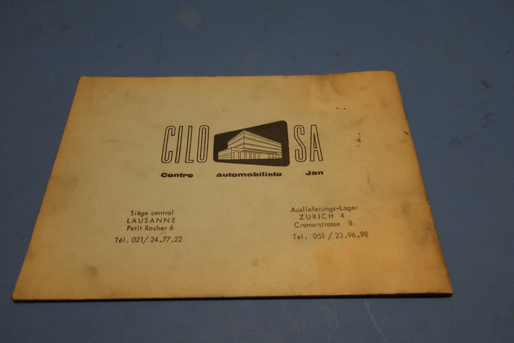 Cilo Dokumente: CILO MOFA LAUSANNE  ZURICH BROCHURE OLDTIMER VINTAGE – Gebraucht aus Bellevue von  9