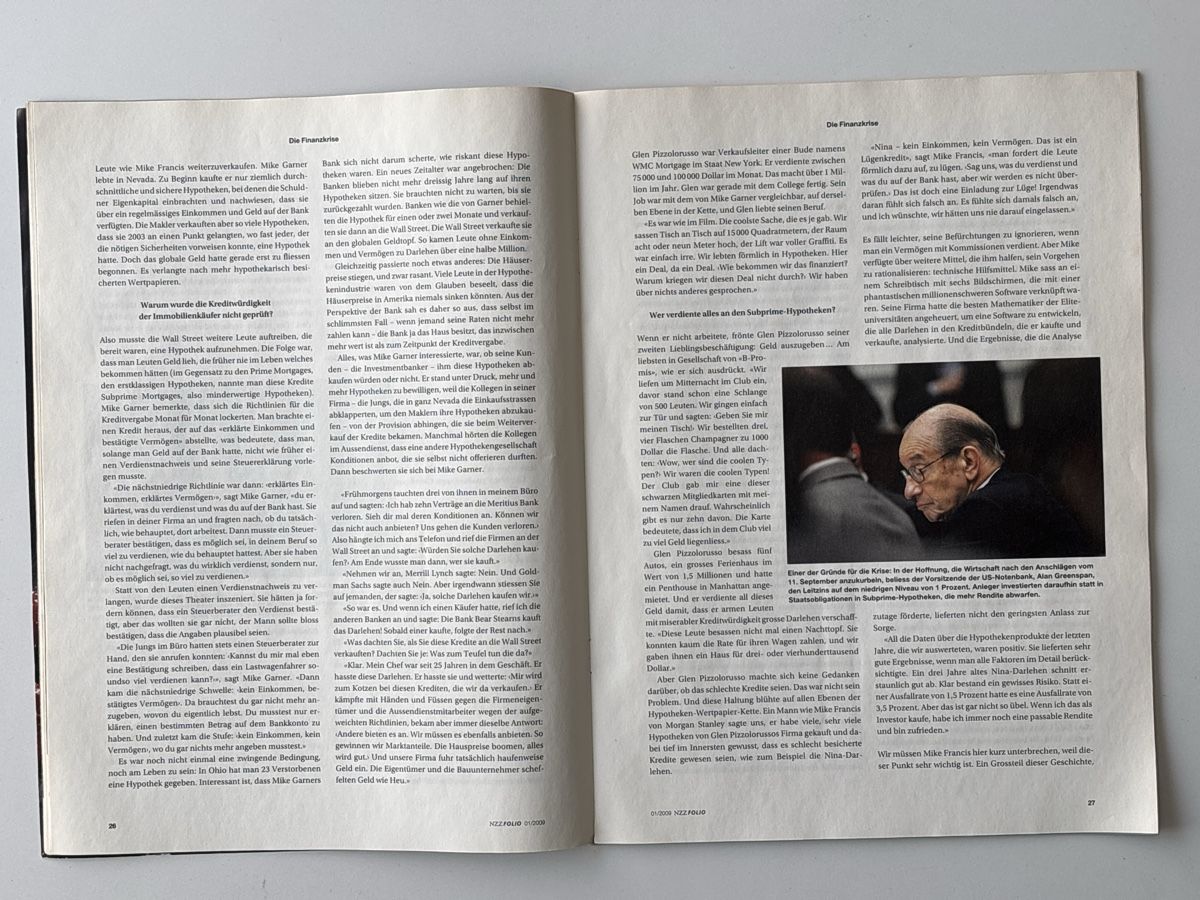 Zeitschriften & Magazine: NZZ Folio, Die Finanzkrise, Januar 2009 – Gebraucht aus Zürich von Masaiti 2