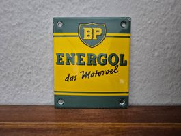 Emailschild BP Tankstelle Tanksäule Oil Logo Emaille Schild