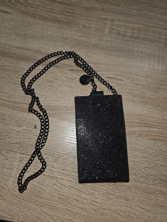 MINI SAC POCHETTE Noir Pailleté Bandoulière Chaîne