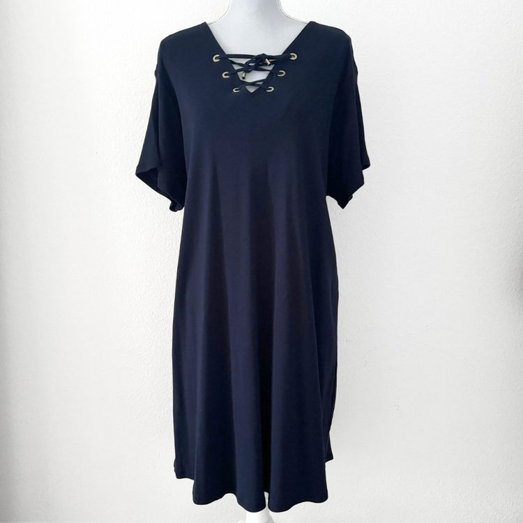 Robe Cocktail Carmen Marc Valvo En Soie Noir-violet - Taille 8 - Sans Manches, Genou - Neuf Avec étiquettes