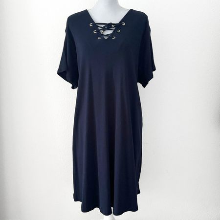 CARMEN MARC VALVO Robe Bleue 100% Coton - Taille 1X - NEUVE