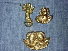 Goldene Weihnachtsengel 3er Set zum Aufhängen