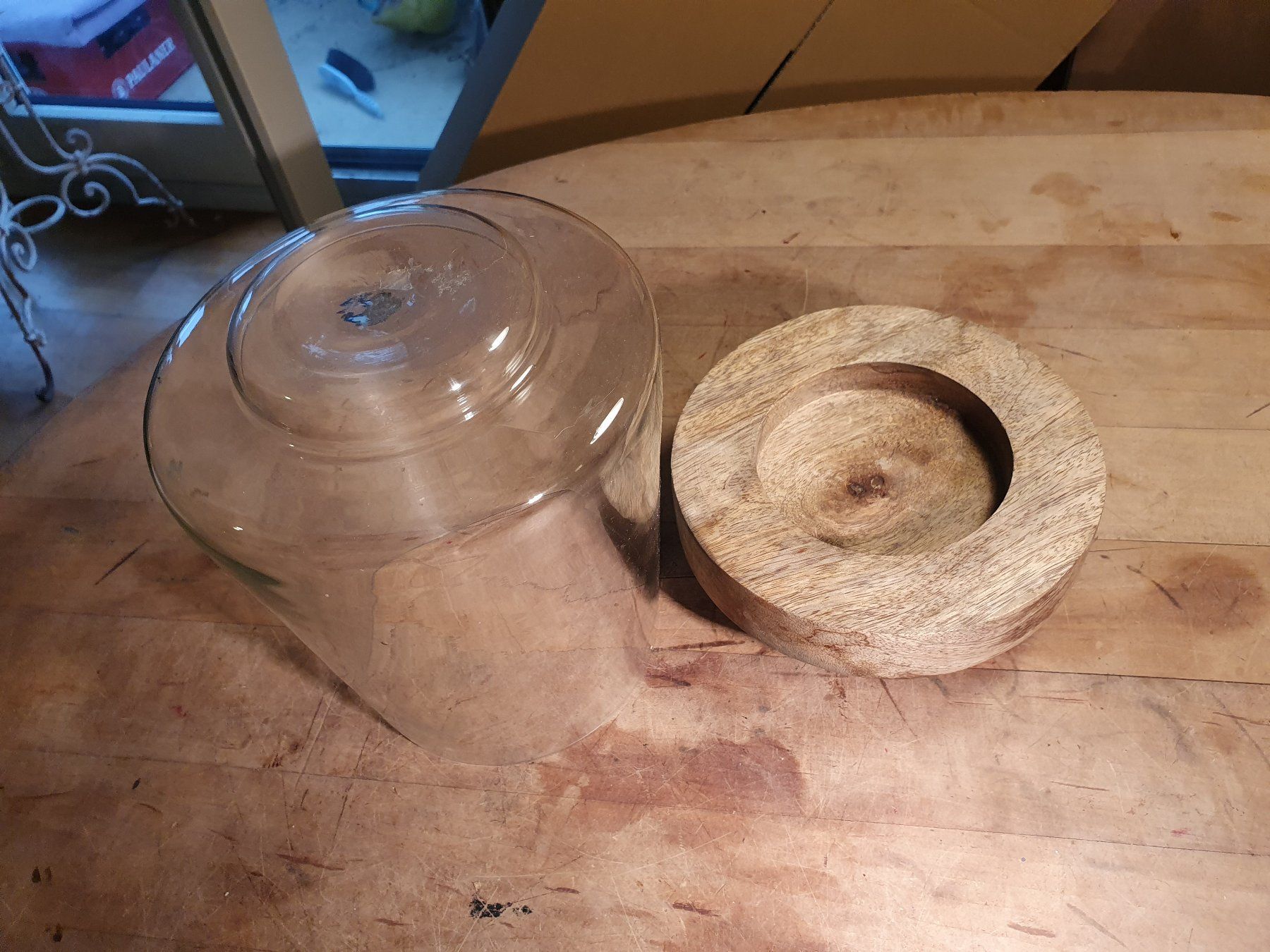 Set di piatti: Windlicht mit Holzsockel – Usato da Zürich venduto da loosebone 1