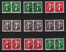 1939 Landi Zusammendrucke Paare komplett ʘ  (Z25d-Z27f)