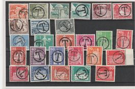 Lot Nachportomarken mit T Stempel