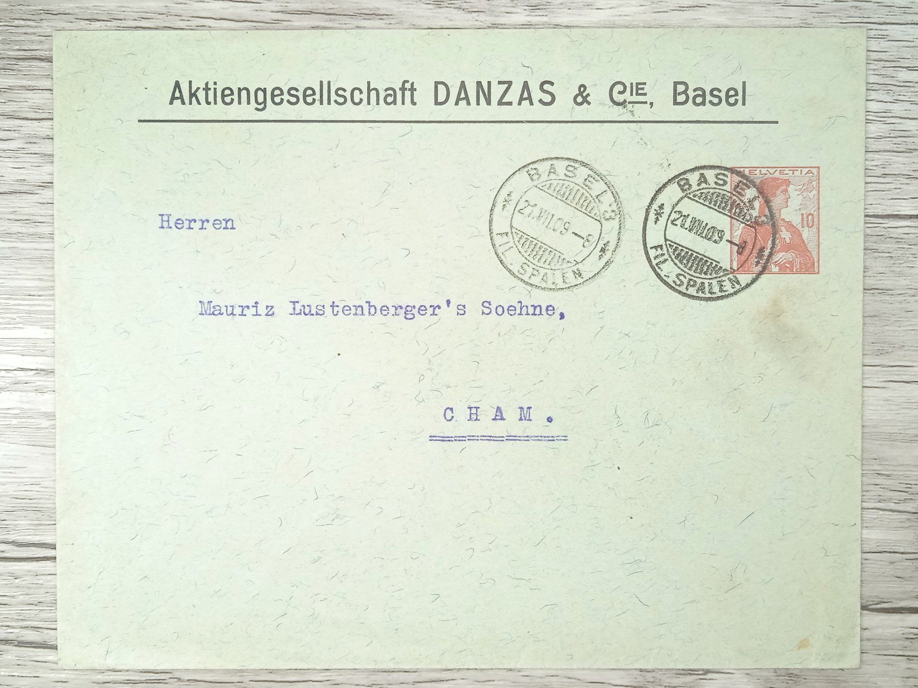 Tutti i francobolli: TR10 Enveloppe + Timbre Suisse 1909 – Usato da Cousset venduto da Patrick_Collections