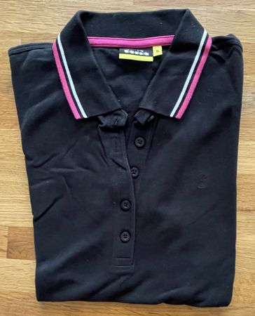 Polo Diadora schwarz pink weiss