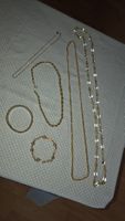 Schmuck Set, Halsketten und Armband, Konvolut, Goldfarben