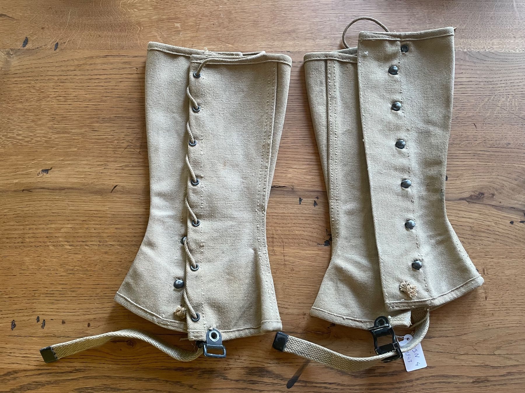 US Army Uniformi: Original USN WW2 M-1938 Leggings – Usato da Oberbütschel venduto da Woodie2005