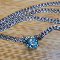 Collier argent avec diamant de moissanite de 1 ct certifié