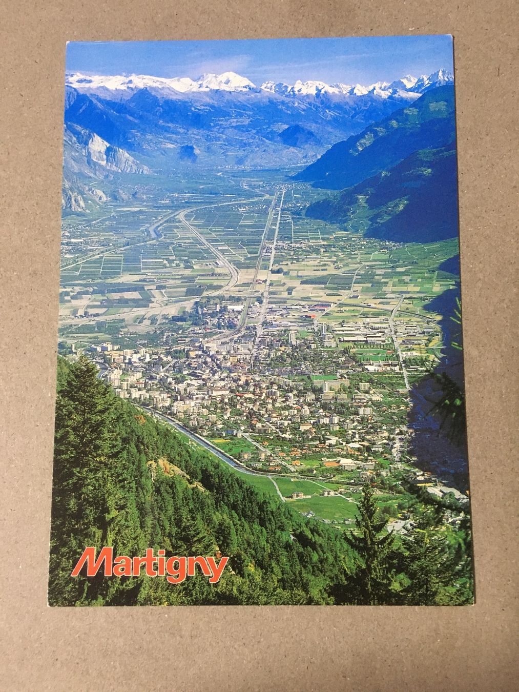 Ansichtskarten: Martigny Wallis Panorama Flugaufnahme – Gebraucht aus Küttigen von Melisch1000