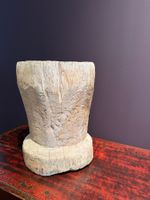 Holzgefäss, Übertopf, Cachepot, Holzstatue, Dekoration