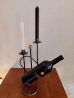 Vintage Weinflaschenhalter mit integriertem Kerzenständer