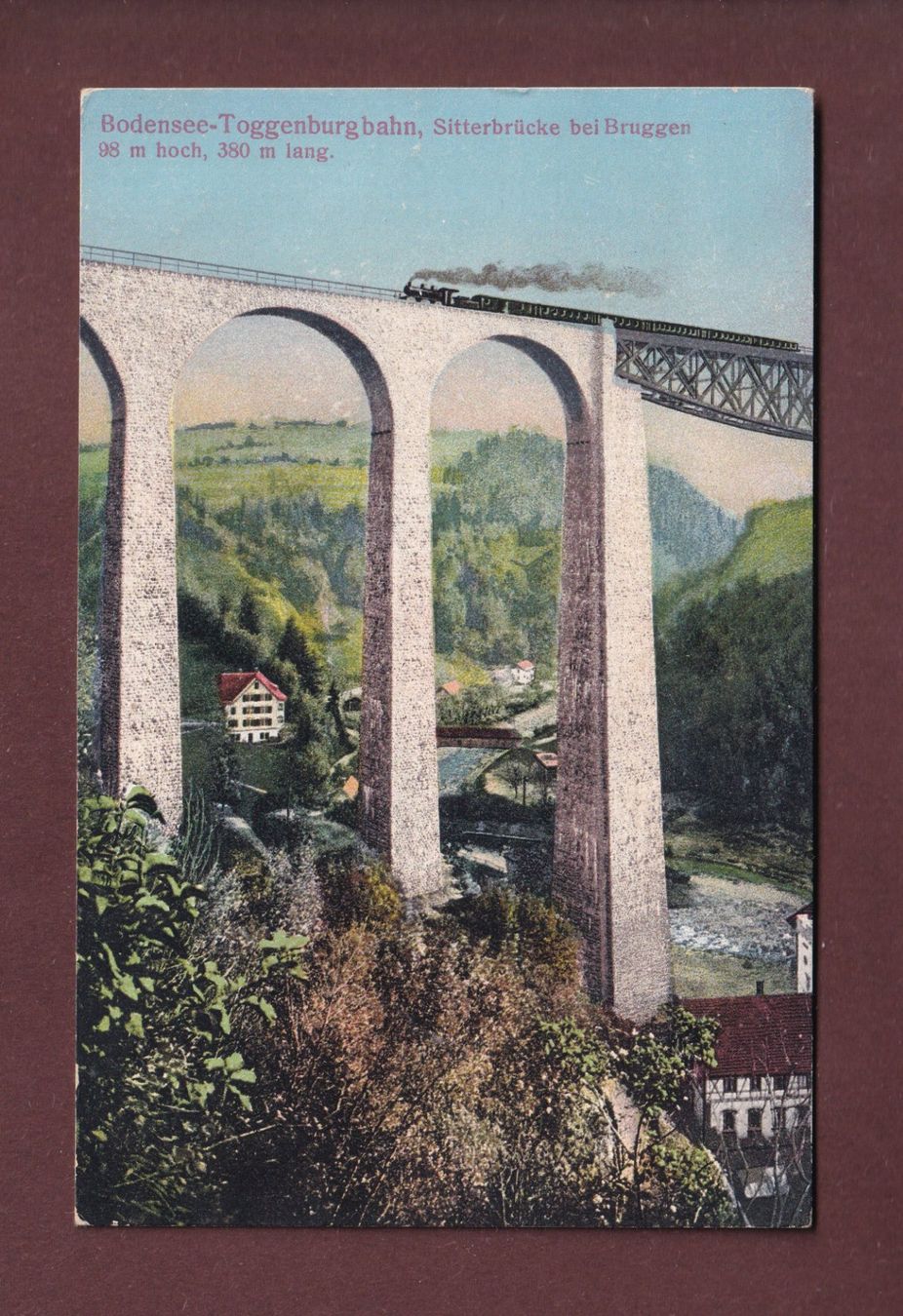 Cartoline postali: SITTERVIADUKT bei Bruggen - 1911 – Usato da Pully venduto da nicecards