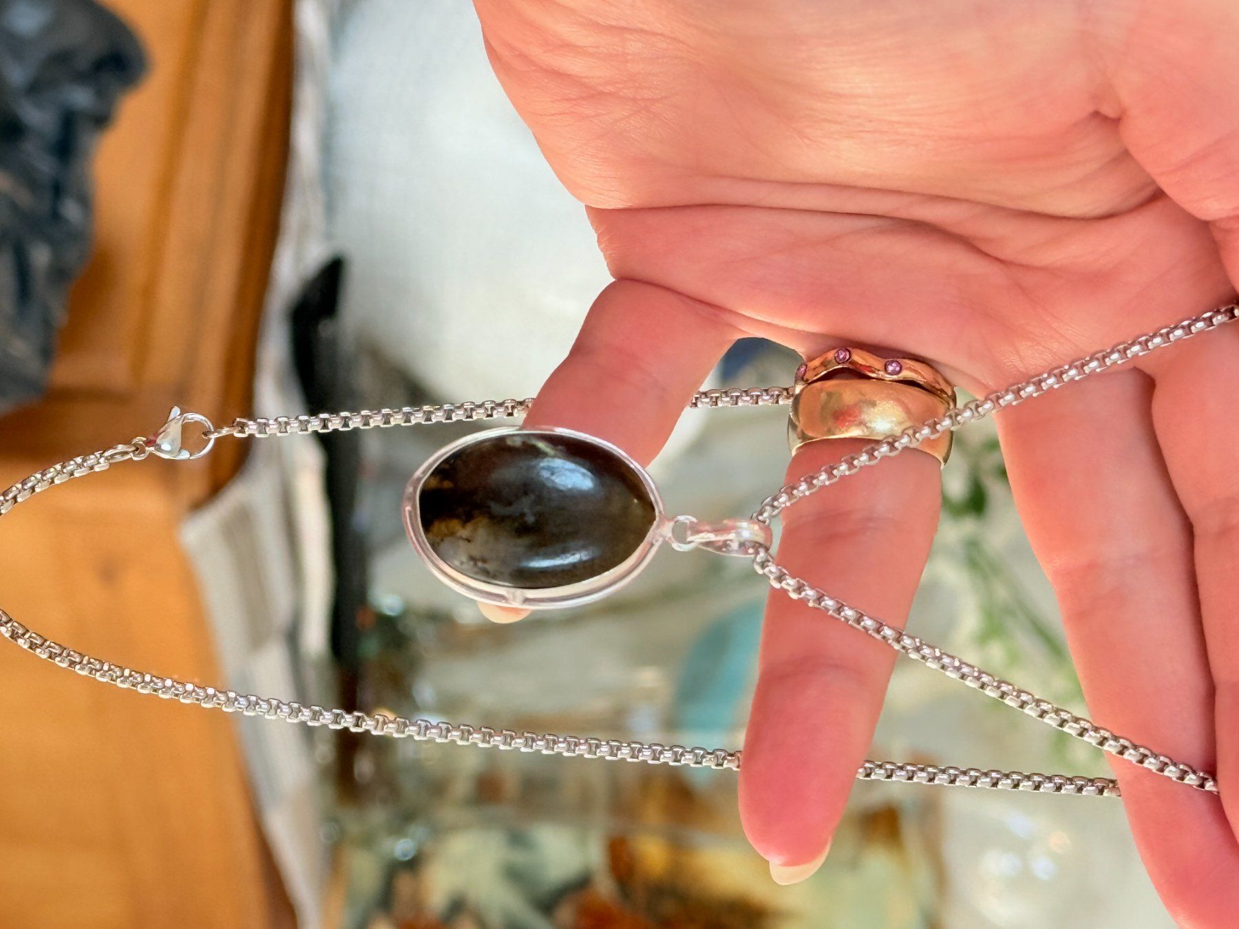 Catenine: Superbe collier Labradorite , neuf! – Nuovo e nell'imballaggio originale da Genève venduto da AGBERG 5