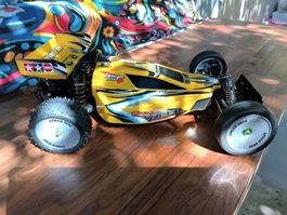 Tamiya RC Auto Sand Viper DT-02 gelb neuwertiger Zustand
