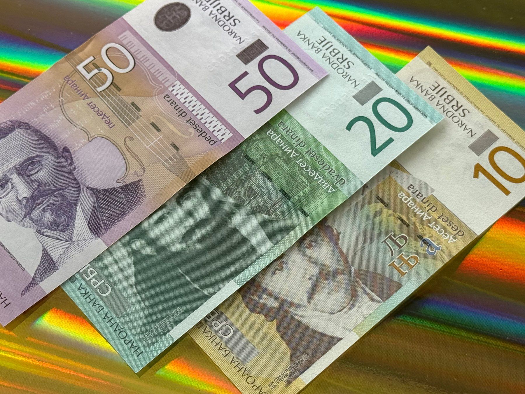 Banconote: Belgrad - Serbien - 10, 20 & 50 Dinara UNC – Nuovo e nell'imballaggio originale da Pfäffikon SZ venduto da Sieben77