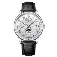 Elegante Herrenuhr POEDAGAR Lederarmband