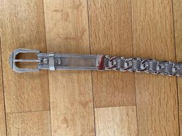 Metallgürtel Silber 96cm 3cm breit Kettengürtel Statement
