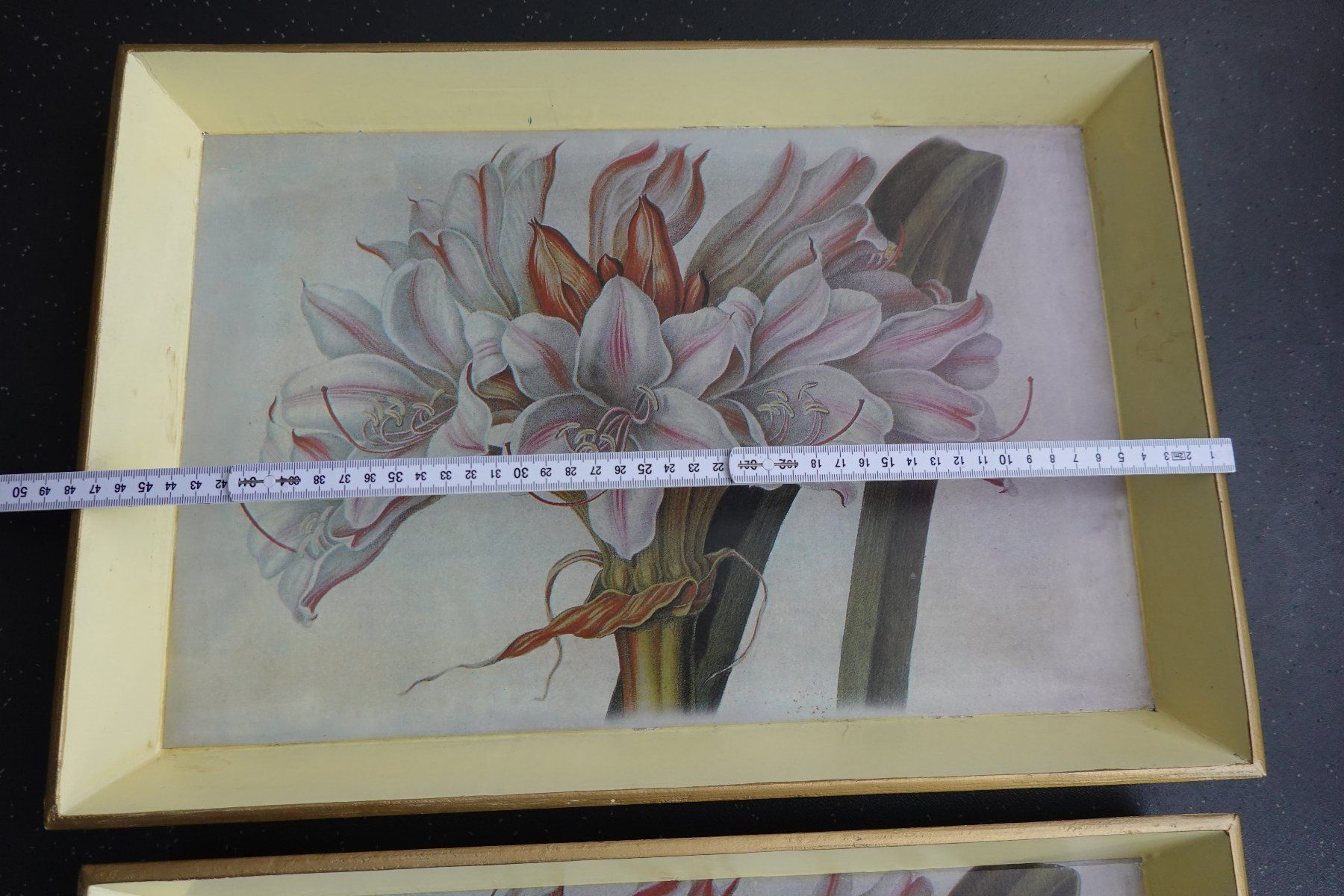 Servierplatten: 2x Tablett Serviertablett mit Blume Amaryllis NEU – Neu (gemäss Beschreibung) aus Jona von simongarden 2