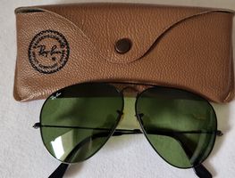 Vintage 1980s Ray-Ban Aviator Sonnenbrille, Grüne Gläser