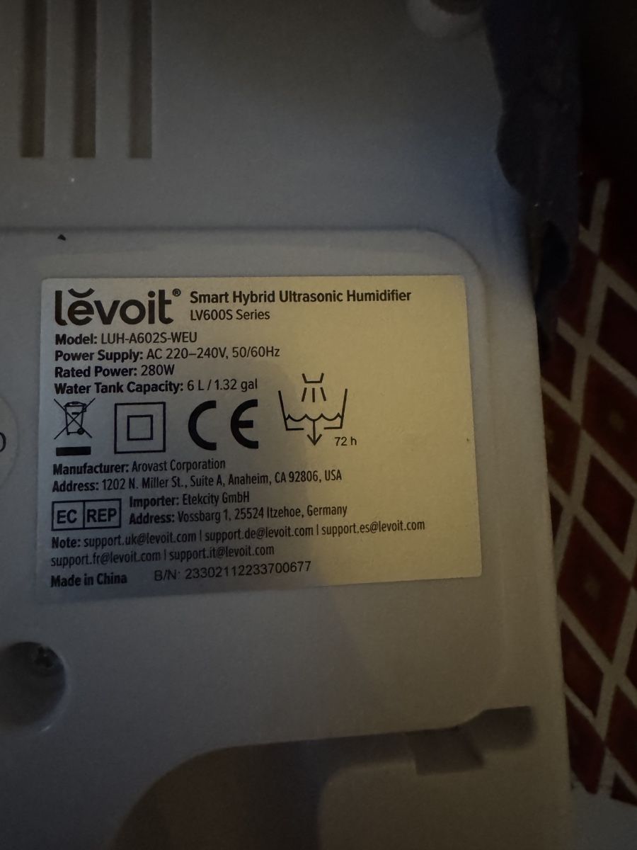 Umidificatori d'aria: Levoit Smart Hybrid Ultrasonic Humidifier LV600S – Usato da Rorschach venduto da Tonia91 4
